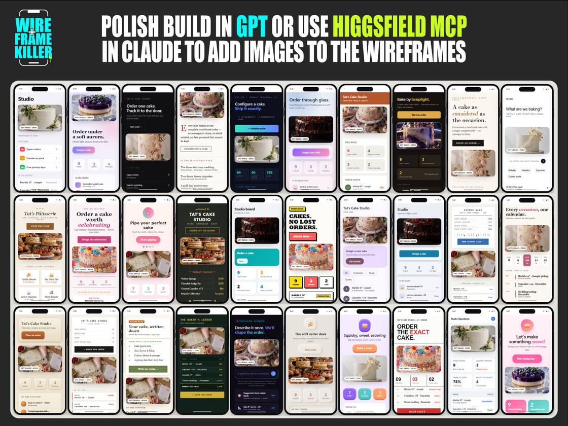 The same thirty builds after adding generated imagery